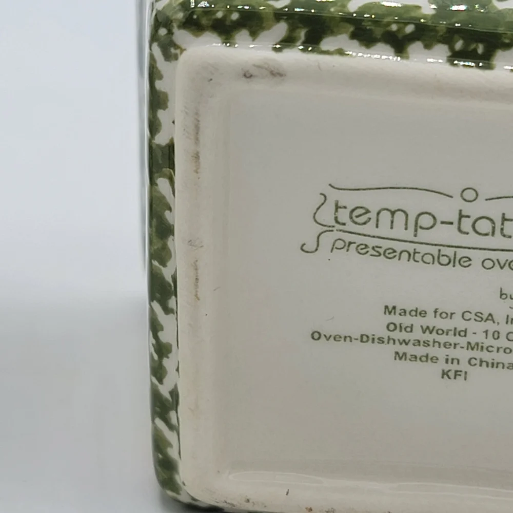 Temp-tations by Tara Old World Green 10oz Ramekins Set of 2 Handpainted Bakeware